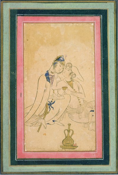 一对恋人》，约 1590 年，波斯语 作者 波斯学校