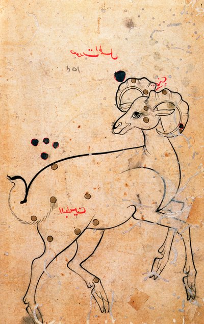 f.154a Aries，Ram，Persian，来自Isfahan或Shiraz，c.1600（纸上墨水） 作者 波斯学校