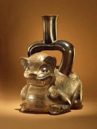 船与美洲狮，Chavin文化，公元前90年（陶瓷） 作者 秘鲁学校