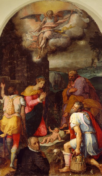 牧羊人的崇拜》，彼得-坎迪德（1548-1628 年），油画，248x162 厘米 作者 彼得 (1548-1628) 坦率