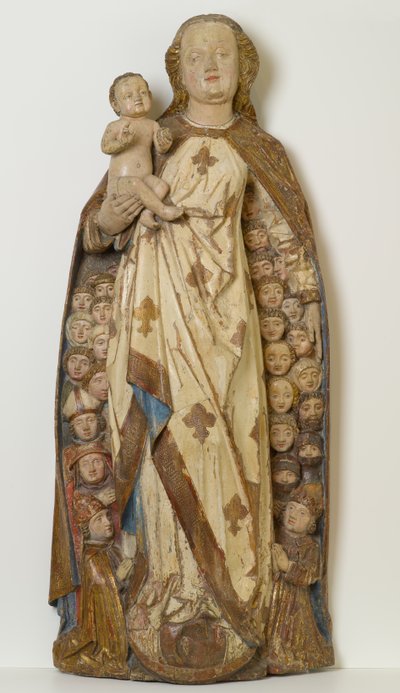 圣母子庇护下的麦当娜和儿童庇护请求者，约1471年（lin木，彩叶，金银叶） 作者 彼得（attr.to）Koellin
