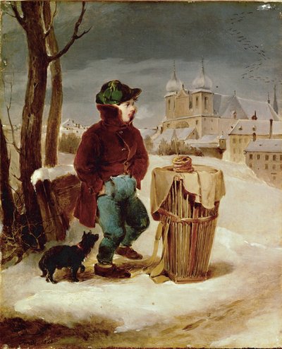 Brezelbub auf dem Glacis - 维也纳郊区卖椒盐脆饼的男孩... 作者 彼得·芬迪