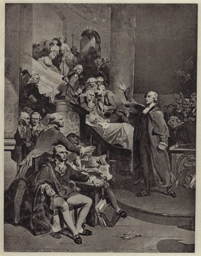 Patrick Henry delivering his speech of 1765 (litho) 作者 彼得·弗雷德里克（后）罗瑟梅尔