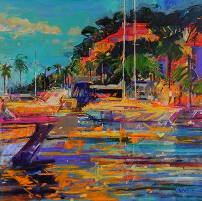 滨海卡瓦莱尔，2023（布面油画） 作者 彼得·格雷厄姆