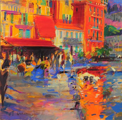 La Dolce Vita，维勒弗朗什河畔，2021 年（布面油画） 作者 彼得·格雷厄姆