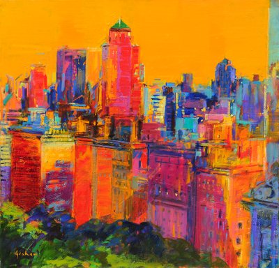 纽约日，2021 年（布面油画） 作者 彼得·格雷厄姆