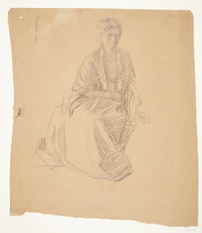 画家的妻子（Elise P. H. 夫人）坐着。画作研究：法伯格博物馆落成典礼（1910-11 年） 作者 彼得·汉森