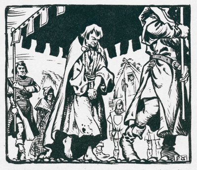 国王亨利二世为托马斯-贝克特（Thomas A Becket）被杀而忏悔（石版画 作者 彼得·杰克逊