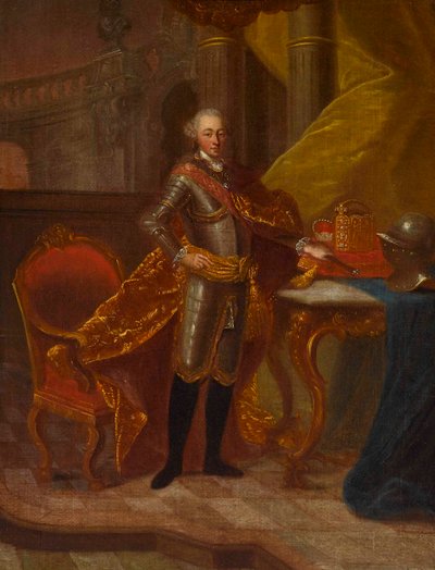 巴伐利亚选举人帕拉蒂尼伯爵的画像查尔斯·西奥多1724-1799。 作者 Peter Jacob Horemans
