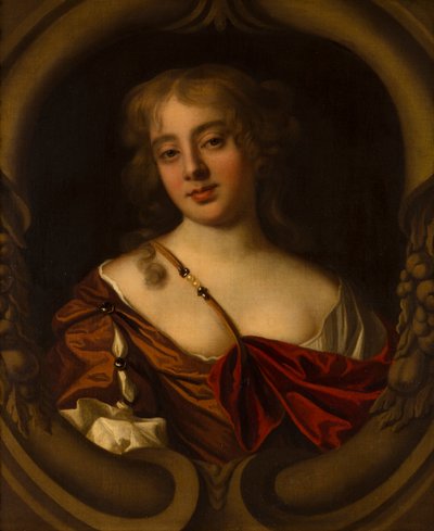 德文郡布里奇曼夫人肖像，约 1638-80 年（布面油画） 作者 彼得·莱利