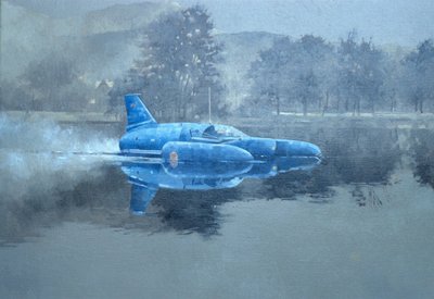 唐纳德·坎贝尔和蓝鸟（布面油画） 作者 彼得·米勒