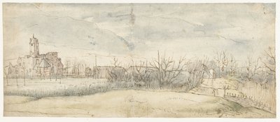 兹韦恩德雷赫特的克雷恩霍夫城堡景色，1606 年 作者 无名氏