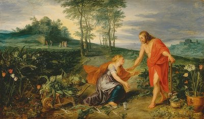 基督在复活节的早晨出现在抹大拉的马利亚（Noli me tangere）。约于1626年 作者 彼得·保罗·鲁本斯
