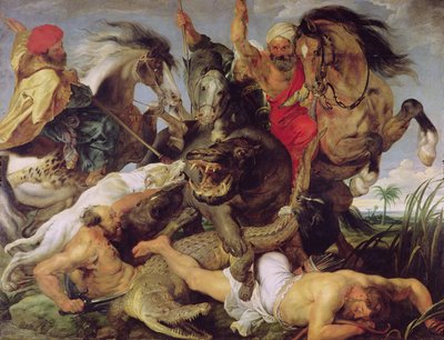 Hippopotamus和Crocodile Hunt，c.1615-16（详见170972） 作者 彼得·保罗·鲁本斯