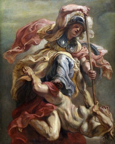 密涅瓦（Minerva），1632年至1634年之间，是征服煽动性的智慧。 作者 彼得·保罗·鲁本斯