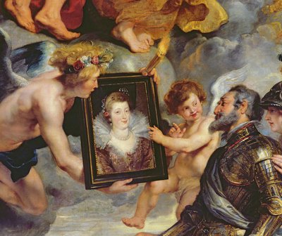 Medici周期：Henri IV（1553-1610）接受Marie de Medici的肖像（1573-1642）1621-25（细节17689） 作者 彼得·保罗·鲁本斯