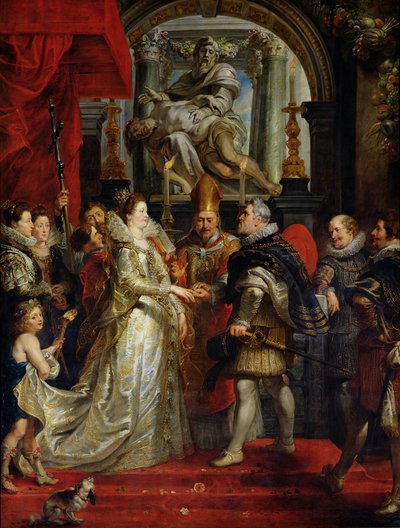 Marie de Medici（1573-1642）和Henri IV（1573-1642）的代理婚姻，10月5日，1621-25 作者 彼得·保罗·鲁本斯