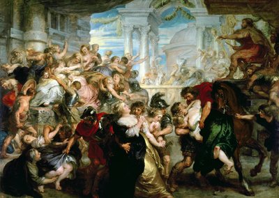 强奸萨宾妇女》，约 1635 年至 1640 年（木板油画） 作者 Peter Paul Rubens