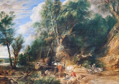浇水处，约 1615-22 年（橡木上的油彩） 作者 彼得·保罗·鲁本斯