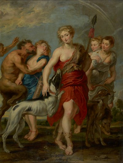 黛安娜和她的若虫在狩猎，1627-8 作者 Peter Paul studio of Rubens