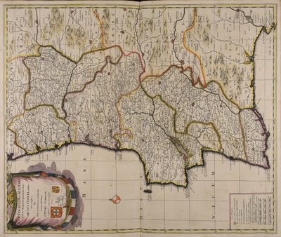 Corona Portugalliae et Algarbiae veteris Hispaniae quondam pars quae Lusitania audiit jam amplior hic suas in provincias et dioeceses noviter distributasas 作者 彼得·申克