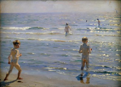 泳客男孩。阳光。斯卡恩 作者 Peder Severin Krøyer
