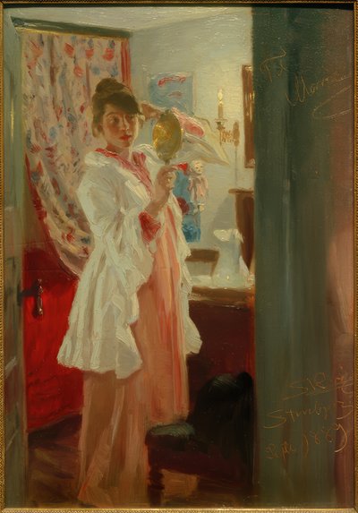 内饰。艺术家的妻子 作者 Peder Severin Krøyer