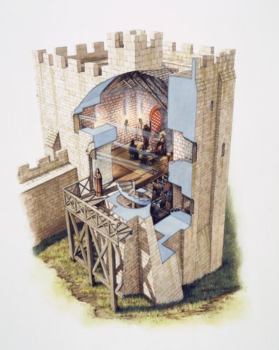 Peveril城堡, 12世纪, 约1990-2010年 作者 彼得·厄姆斯顿