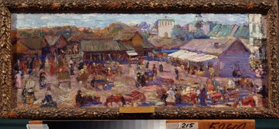 普斯科夫行军记（俄罗斯）。Oeuvre de Pyotr Ivanovich Petrovichev (Piotr Petrovitchev) (1874-1947), huile sur carton 作者 彼得·伊万诺维奇·彼得罗维奇夫