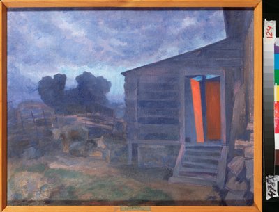 蓝色风景 - 绘画：Pyotr (Piotr, Petr) Savvich Utkin (Outkine)（1877-1934），布面油画 - 俄罗斯艺术 作者 彼得·萨维克·乌特金