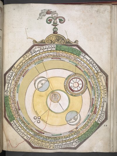 地图 C.6.d.5. f.21r "Astronomicum Caesareum... 作者 彼得（后）阿皮努斯