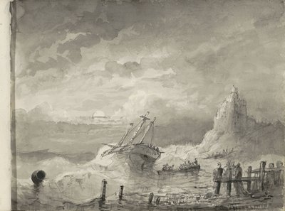 沿海遇险船只 作者 Petrus Johannes Schotel (圈子)