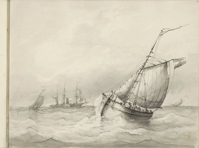 海上帆船 作者 Petrus Johannes Schotel (圈子)