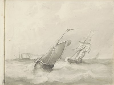 海上帆船 作者 Petrus Johannes Schotel (圈子)