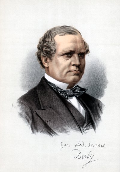爱德华·亨利·斯坦利（Edward Henry Stanley），第15任德比伯爵，英国首相，大约在1890年。 作者 皮特和加尔平·卡塞尔