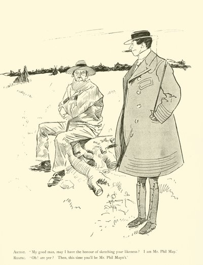 Phil May 的卡通，来自 1890 年代（石版画） 作者 菲尔·梅