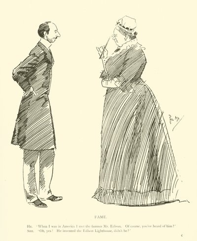 Phil May 的卡通，来自 1890 年代（石版画） 作者 菲尔·梅