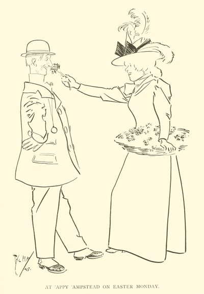 Phil May 的卡通，来自 1890 年代（石版画） 作者 菲尔·梅