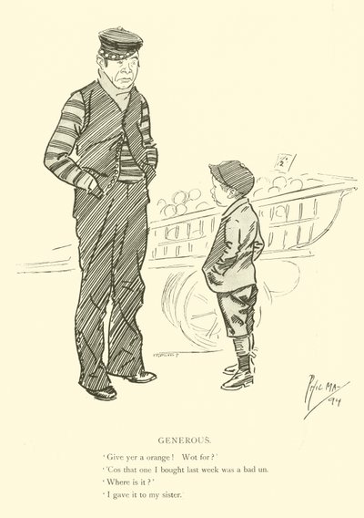 Phil May 的卡通，来自 1890 年代（石版画） 作者 菲尔·梅