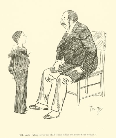 Phil May 的卡通，来自 1890 年代（石版画） 作者 菲尔·梅
