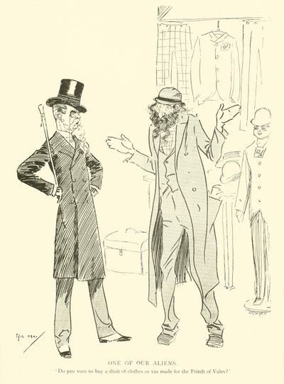 Phil May 的卡通，来自 1890 年代（石版画） 作者 菲尔·梅