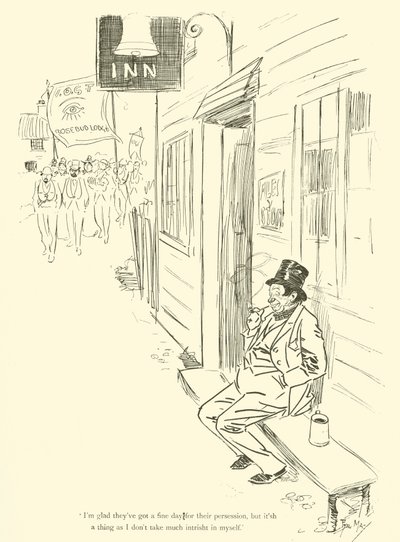 菲尔·梅 (Phil May) 的卡通画，来自 1890 年代（石版画） 作者 菲尔·梅