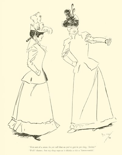 菲尔·梅 (Phil May) 的卡通画，来自 1890 年代（石版画） 作者 菲尔·梅