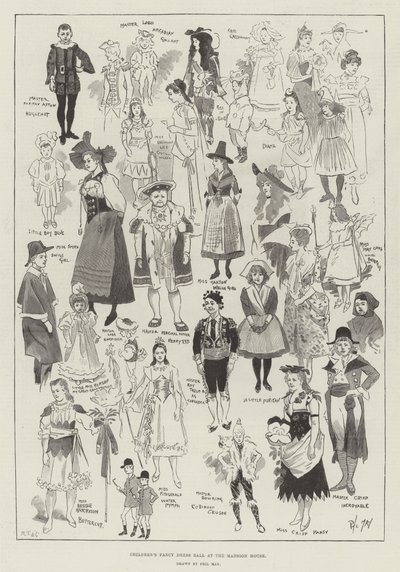 在Mansion House的儿童化装舞会礼服 作者 Phil May