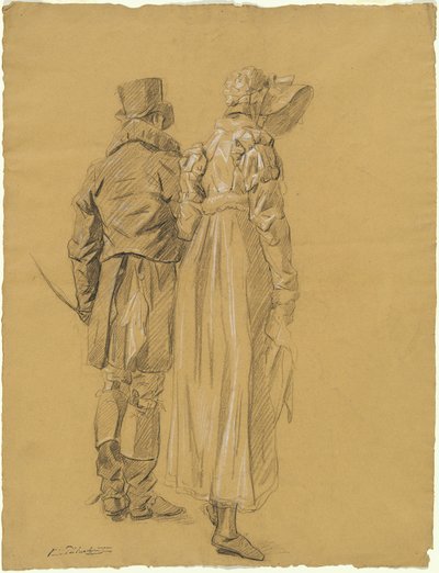从背后看到的时尚情侣 作者 Philibert d'Amiens de Ranchicourt