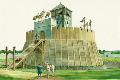 西萨塞克斯郡布兰博城堡的诺曼底瞭望塔，c1995-c2009 作者 菲利普·科克