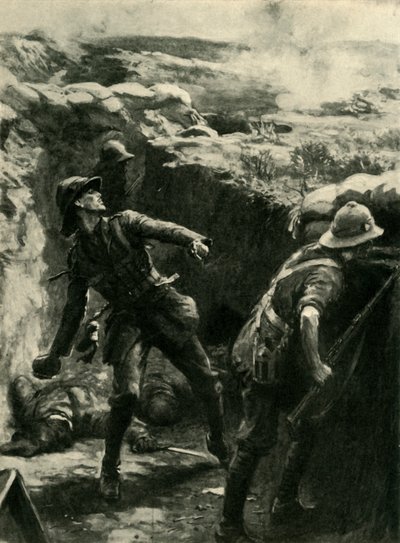 Forshaw中尉连续投掷炸弹，加里波利，第一次世界大战，1915年，c1920。 作者 菲利普·达德