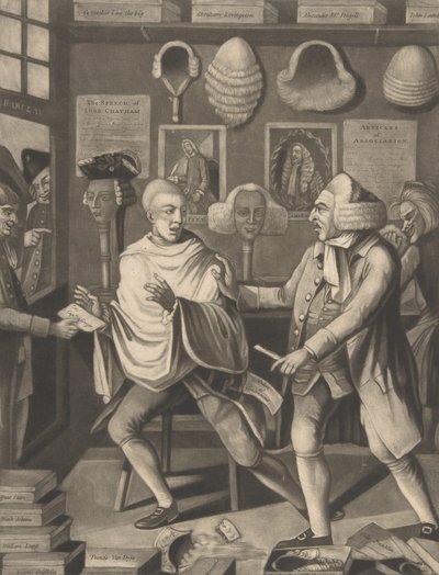 纽约的爱国者理发师，或苏德的船长，1775年2月14日。 作者 菲利普·达维。