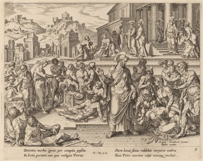 圣彼得用影子治病 作者 菲利普·加勒在 Maerten van Heemskerck 之后