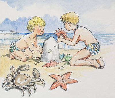海边》，插图选自查尔斯-金斯利的《水宝宝 作者 菲利普·门多萨